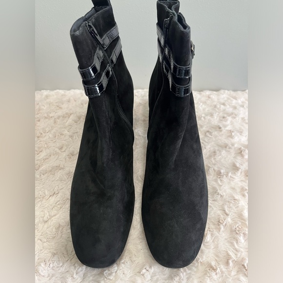 Paul Green Sydney black suede belted‎ detail bootie NEW US 10 - Picture 4 of 7